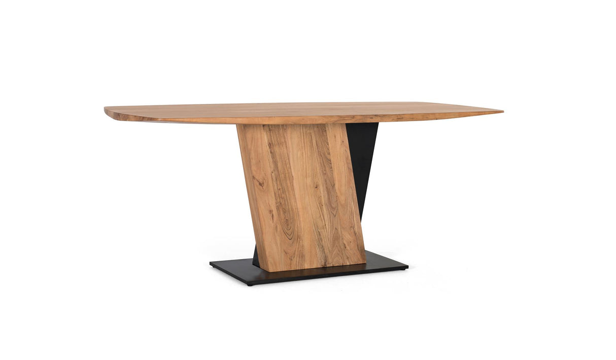 Giner and Colomer - Acacia Wood & Metal Dining Table With Adjustable Pads