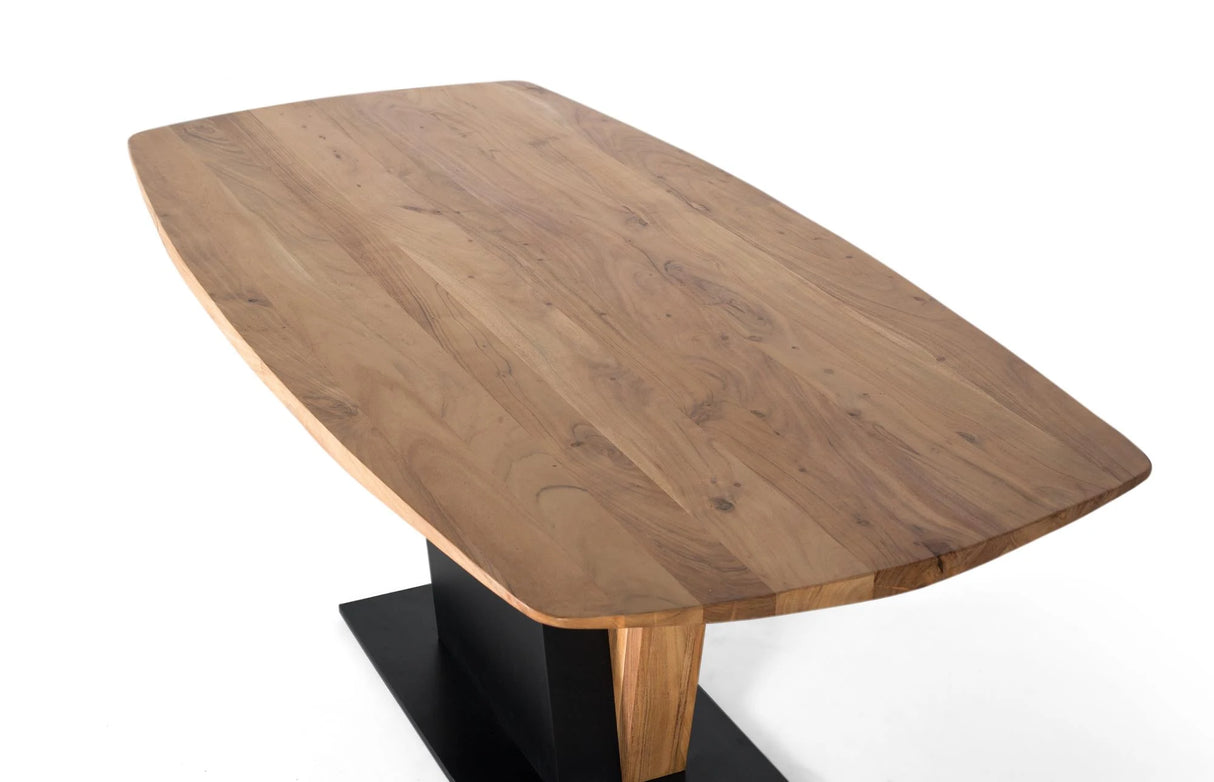 Giner and Colomer - Acacia Wood & Metal Dining Table With Adjustable Pads