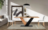 Giner and Colomer - Rectangular Acacia Wood & Metal Dining Table With Adjustable Pads