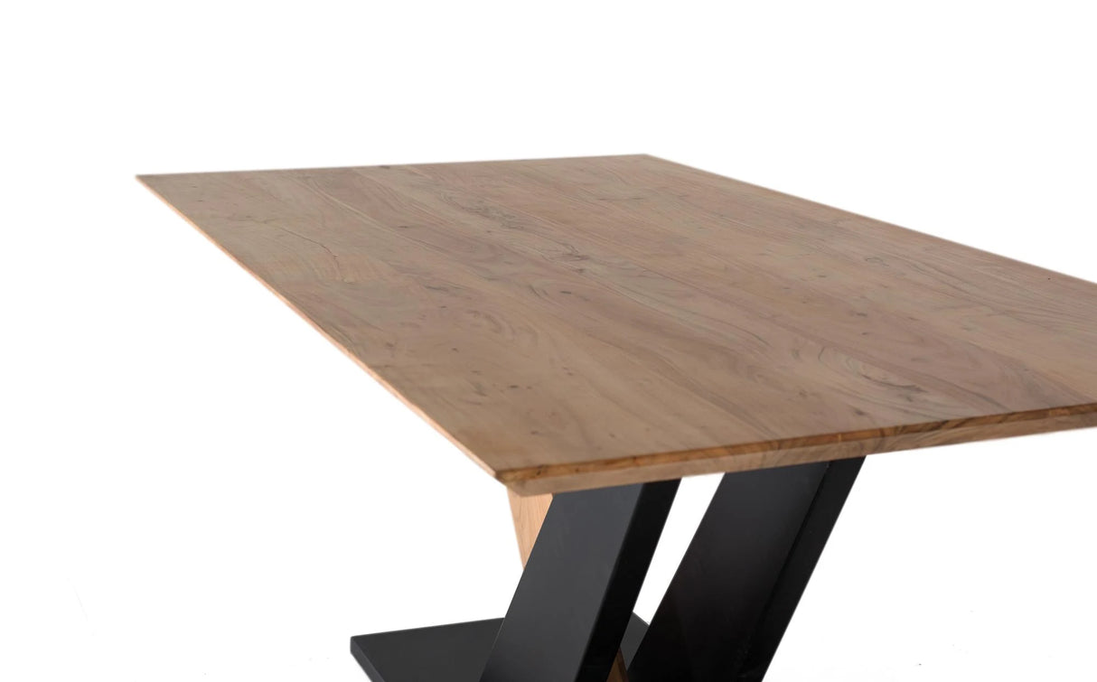 Giner and Colomer - Rectangular Acacia Wood & Metal Dining Table With Adjustable Pads
