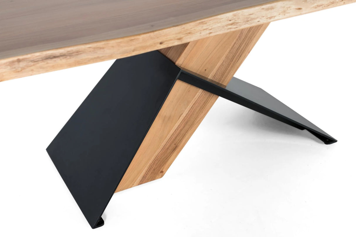 Giner and Colomer - Rectangular Acacia Wood & Metal Dining Table