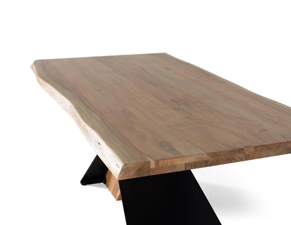 Giner and Colomer - Rectangular Acacia Wood & Metal Dining Table