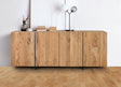 Giner and Colomer - 4-Door Acacia Wood & Metal Sideboard (Natural Finish)