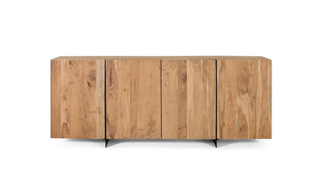 Giner and Colomer - 4-Door Acacia Wood & Metal Sideboard (Natural Finish)