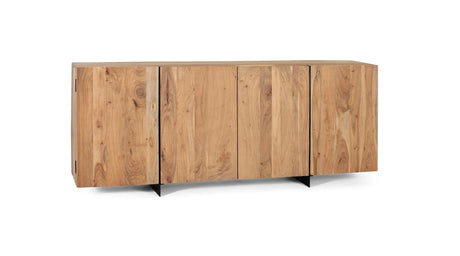 Giner and Colomer - 4-Door Acacia Wood & Metal Sideboard (Natural Finish)