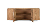 Giner and Colomer - 4-Door Acacia Wood & Metal Sideboard (Natural Finish)