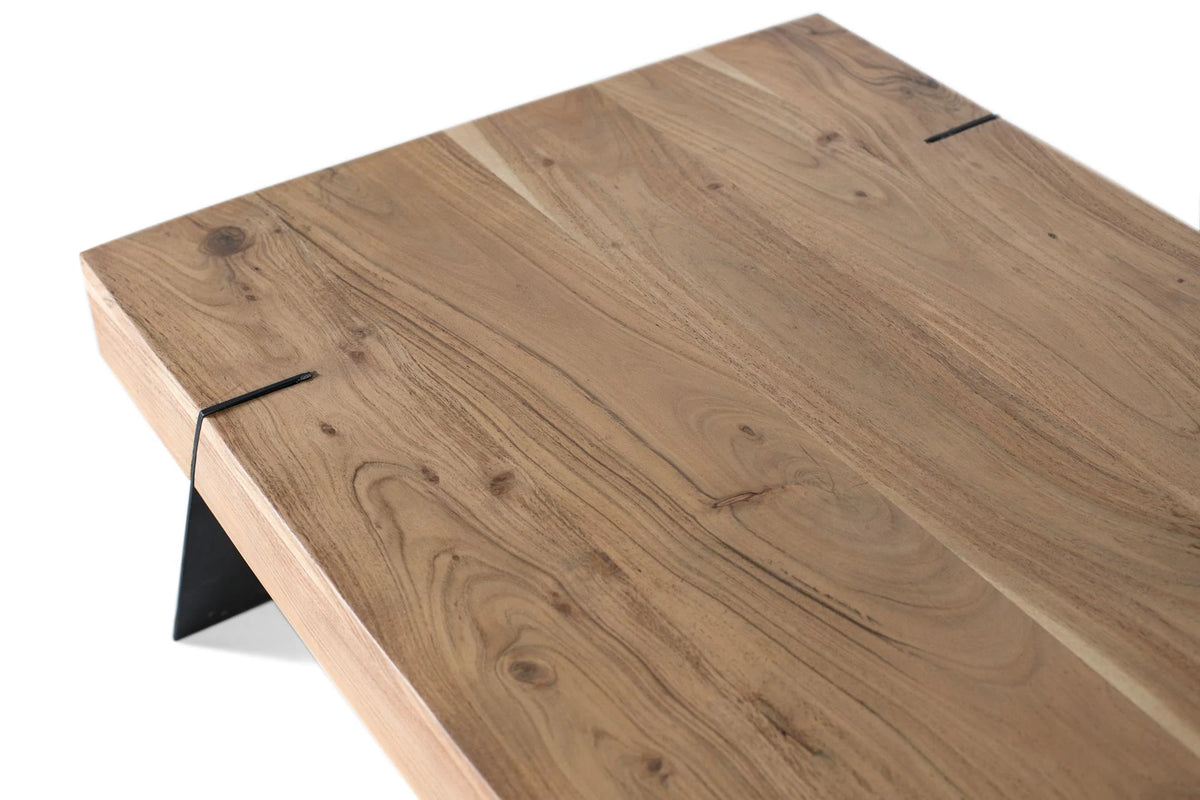 Giner and Colomer - Acacia Wood & Metal Coffee Table In Natural Color