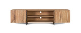 Giner and Colomer - 2-Door Acacia Wood TV Cabinet With Metal Base (Natural)