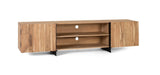 Giner and Colomer - 2-Door Acacia Wood TV Cabinet With Metal Base (Natural)