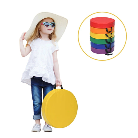 6 Pieces 15 Inch Round Toddler Floor Cushions-Multicolor