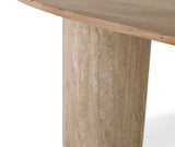 Giner and Colomer - Oval Dining Table With Marble Base & Mango Wood Top