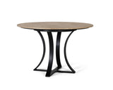 Giner and Colomer - Dining Table With Travertine Marble Top & Metal Base