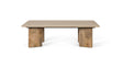 Giner and Colomer - Rectangular Coffee Table With Travertine Marble Top & Mango Wood Legs