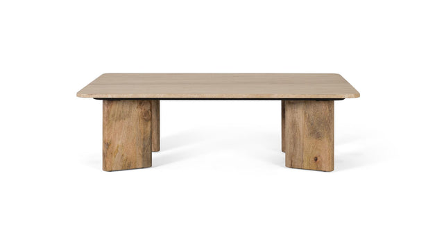Giner and Colomer - Rectangular Coffee Table With Travertine Marble Top & Mango Wood Legs