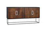 Giner and Colomer - 4-Door Mango Wood Sideboard With Metal Base