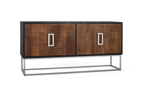 Giner and Colomer - 4-Door Mango Wood Sideboard With Metal Base