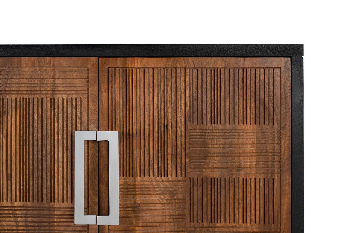 Giner and Colomer - 4-Door Mango Wood Sideboard With Metal Base