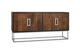 Giner and Colomer - 4-Door Mango Wood Sideboard With Metal Base