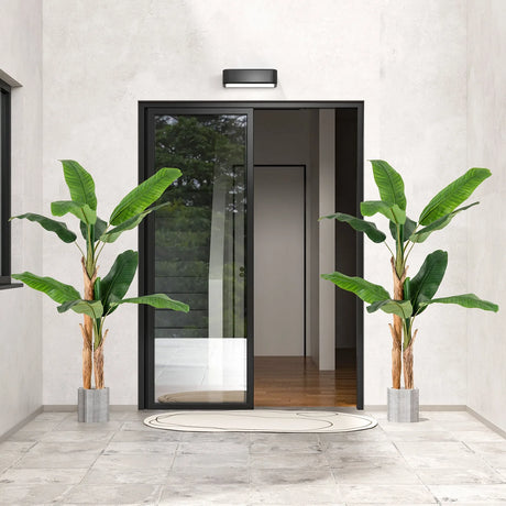5.5/6.5 Feet Tall Artificial Banana Tree with 10/27 Large Leaves-5.5 ft
