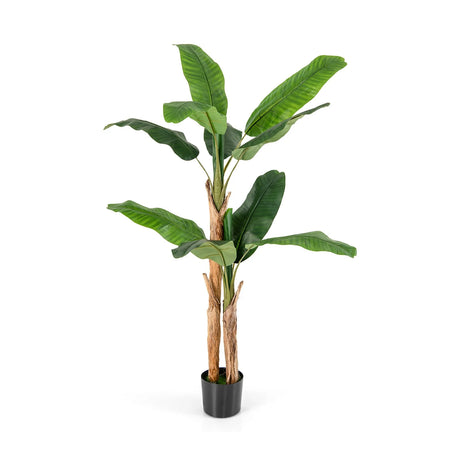 5.5/6.5 Feet Tall Artificial Banana Tree with 10/27 Large Leaves-5.5 ft