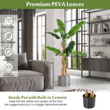 5.5/6.5 Feet Tall Artificial Banana Tree with 10/27 Large Leaves-5.5 ft