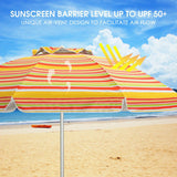 2m Sun Umbrella - Tilts with UPF 50+ Protection-Yellow