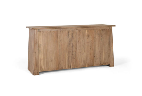 Giner and Colomer - 2-Door Solid Mango Wood Bar Cabinet With Cherry Metal Base