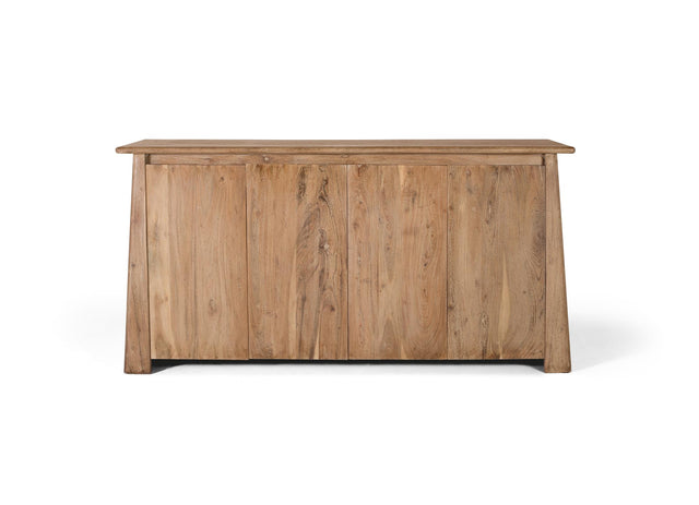 Giner and Colomer - 2-Door Solid Mango Wood Bar Cabinet With Cherry Metal Base