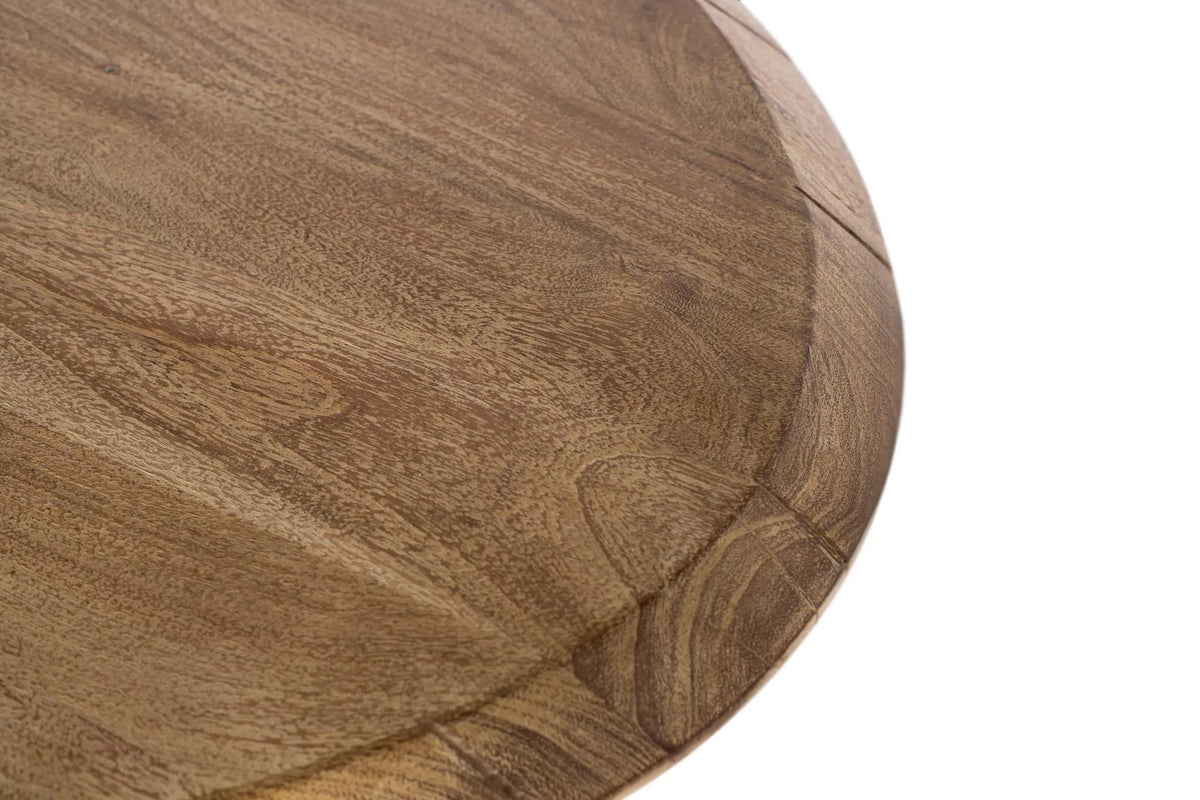 Giner and Colomer - Oval Dining Table With Acacia Wood Top & Metal Base