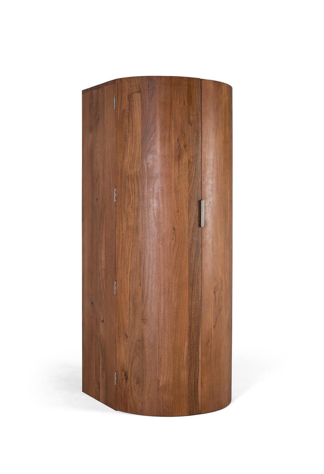 Giner and Colomer - 2-Door Solid Acacia Wood Bar Cabinet (Natural Color)