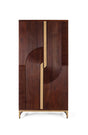 Giner and Colomer - 2-Door Solid Mango Wood Bar Cabinet With Cherry Metal Base