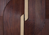 Giner and Colomer - 2-Door Solid Mango Wood Bar Cabinet With Cherry Metal Base