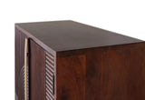 Giner and Colomer - 2-Door Solid Mango Wood Bar Cabinet With Cherry Metal Base