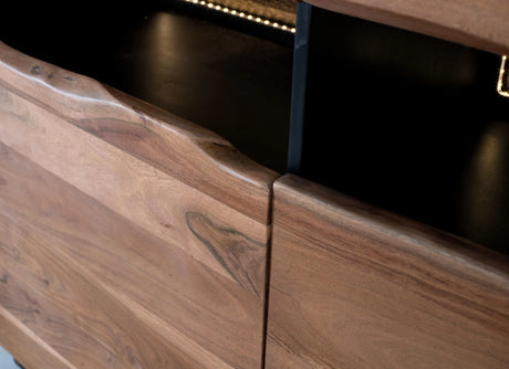 Giner and Colomer - Acacia Wood Sideboard With Interior Lighting, 3 Drawers & 3 Doors