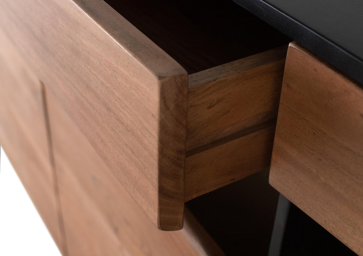 Giner and Colomer - Acacia Wood Sideboard With Interior Lighting, 3 Drawers & 3 Doors