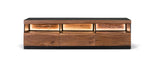 Giner and Colomer - 3-Drawer Acacia Wood TV Cabinet With Interior Lighting