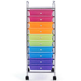 10 Drawer Rolling Storage Cart Organizer-Color