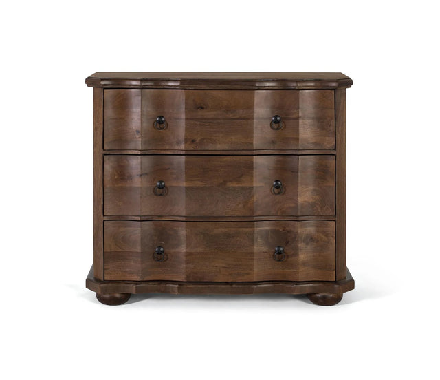 Giner and Colomer - 3-Drawer Mango Wood Chest In Walnut Finish