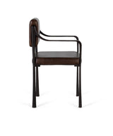 Giner and Colomer - Brown Leather Upholstered Chair With Metal Frame