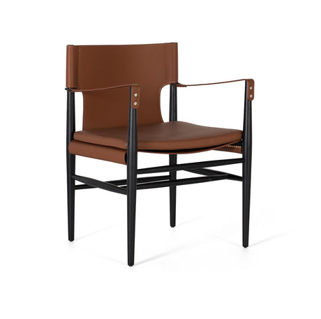 Giner and Colomer - Synthetic Leather & Ash Wood Armchair In Brown
