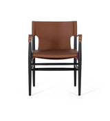 Giner and Colomer - Synthetic Leather & Ash Wood Armchair In Brown