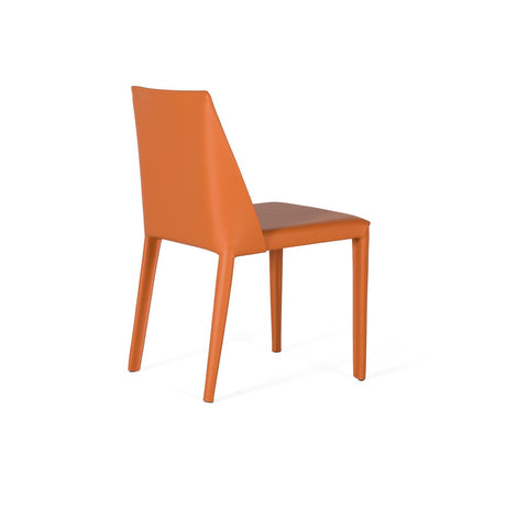 Giner and Colomer - Set Of 2 Orange Synthetic Leather Chairs