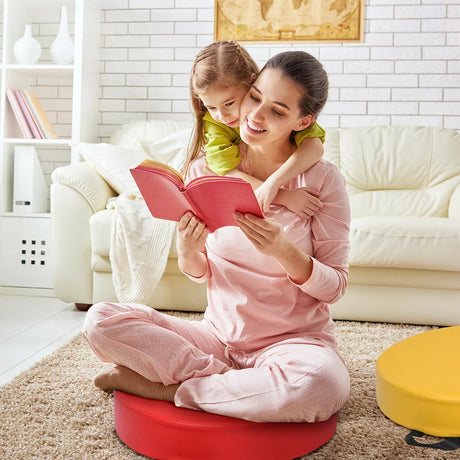 6 Pieces 15 Inch Round Toddler Floor Cushions-Multicolor