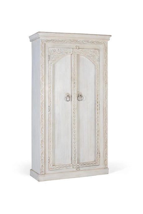 Giner and Colomer - 2-Door Mango Wood Wardrobe In Natural Finish