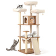 168cm Wooden Scratching Post with Cave &amp; Ladder &amp; Mats &amp; Balls &amp; Hammock Cat Scratching Post