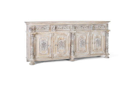 Giner and Colomer - 3-Drawer, 3-Door Mango Wood Sideboard (Aged White)