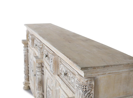 Giner and Colomer - 3-Drawer, 3-Door Mango Wood Sideboard (Aged White)