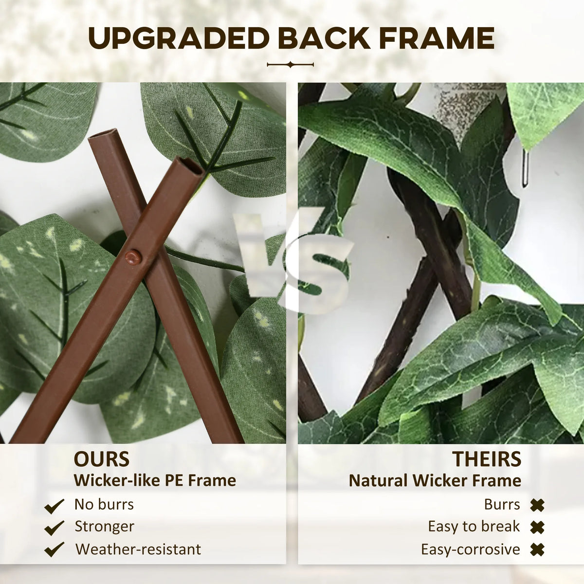 Outsunny Set of 2 Expandable Artificial Trellis Hedges  Realistic Leaf Privacy Screen, 2 x 1 m