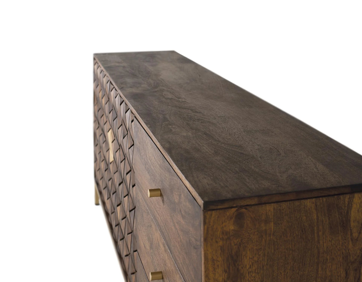 Giner and Colomer - Mango Wood & Metal Base Sideboard With 2 Doors & 3 Drawers