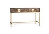 Giner and Colomer - Mango Wood & Metal Console With 2 Drawers